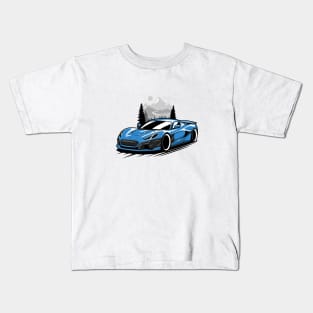 Blue Rimac Nevera Kids T-Shirt